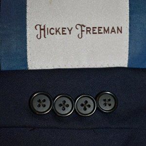 48R Hickey Freeman Navy Blue Twill Sport Coat Blaz